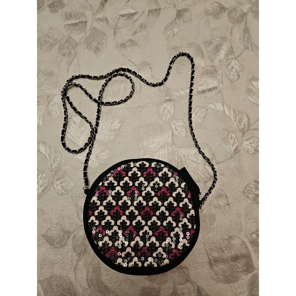 Vera Bradley Bag Canterberry Pink Black Sequin Crossbody Evening Maximalist